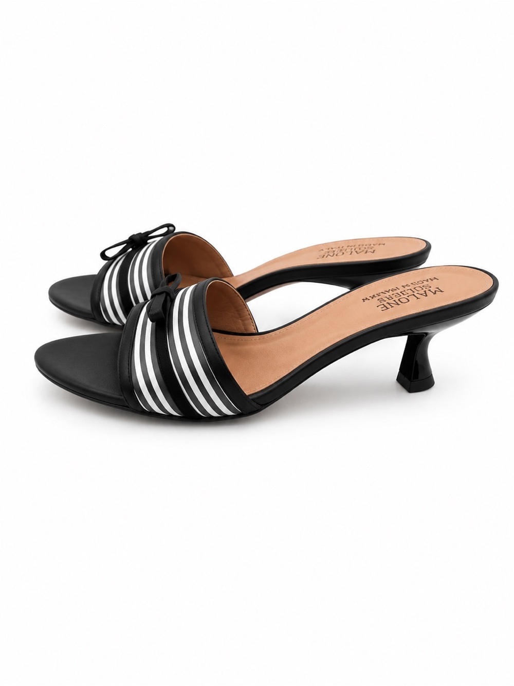 $725 Malone Souliers Tabitha Simmons x Malone Souliers Eloise Striped Sandals 36